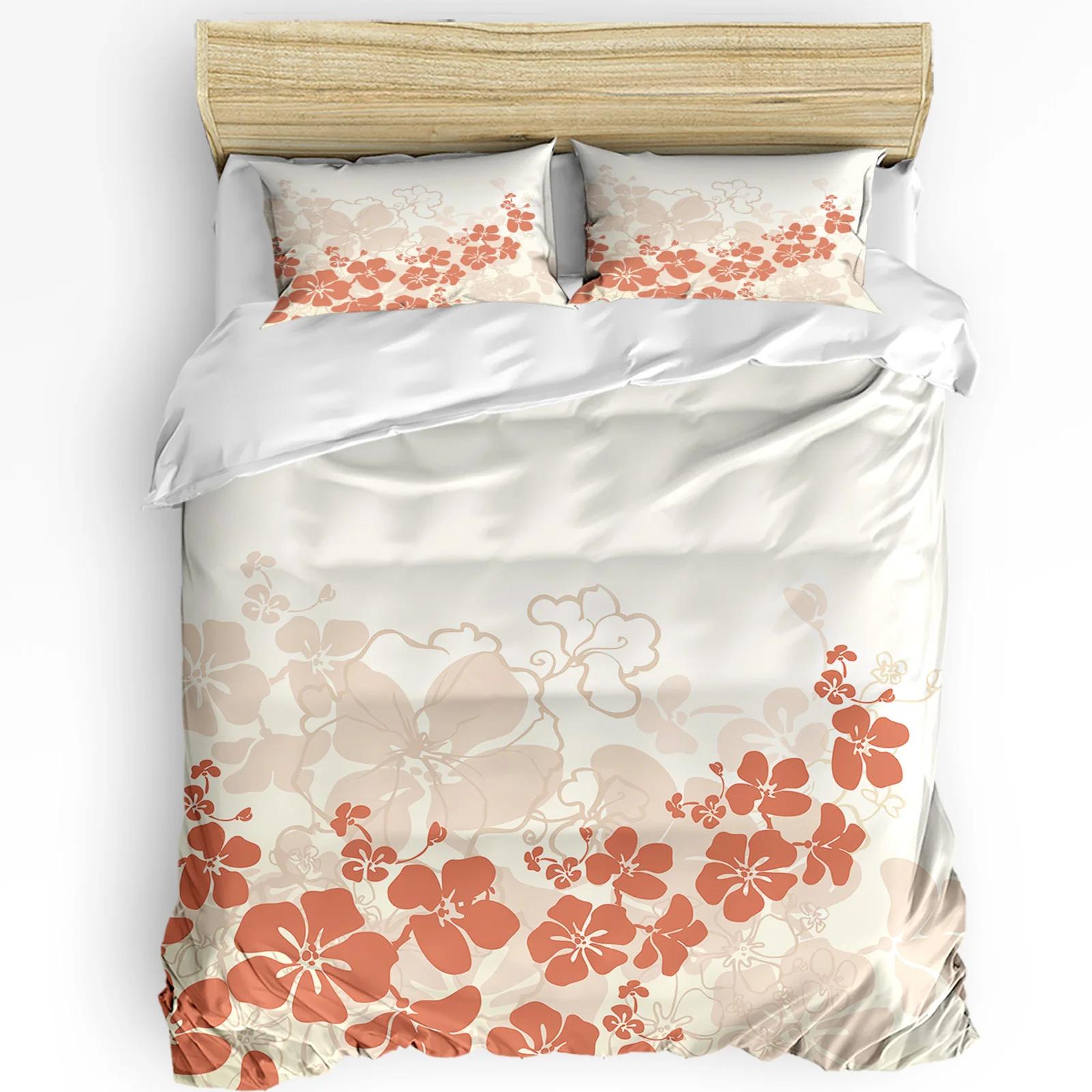 Petals Flower 3pcs Duvet Cover SetPillow Case Double Comforter Bedding Set Quilt Cover Couple Bed